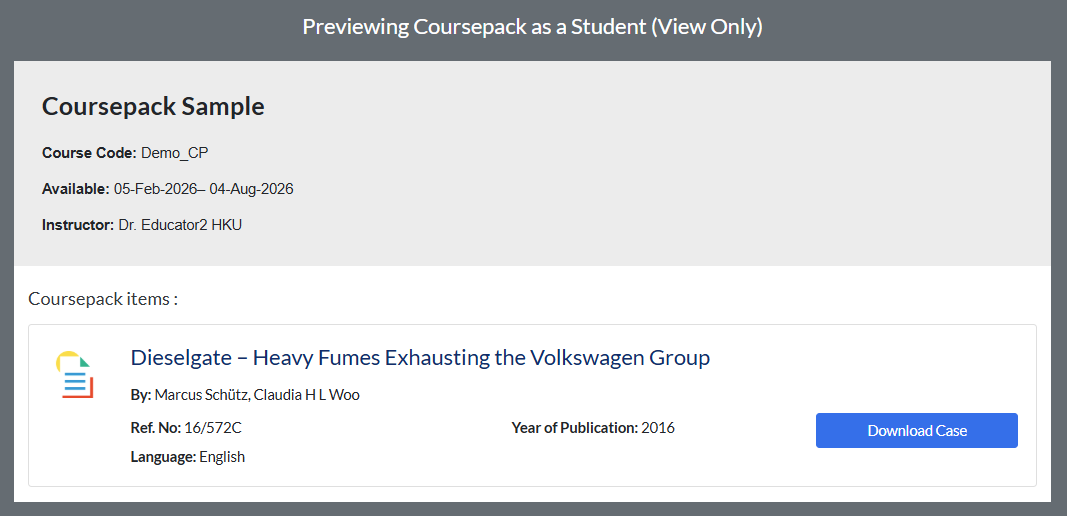 a sample of preview as a student